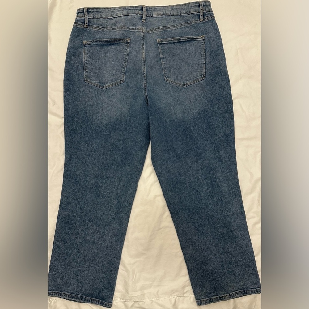 NWT Sonoma Women’s High Rise Straight Dark Blue Jeans Size 16W - Picture 2 of 6